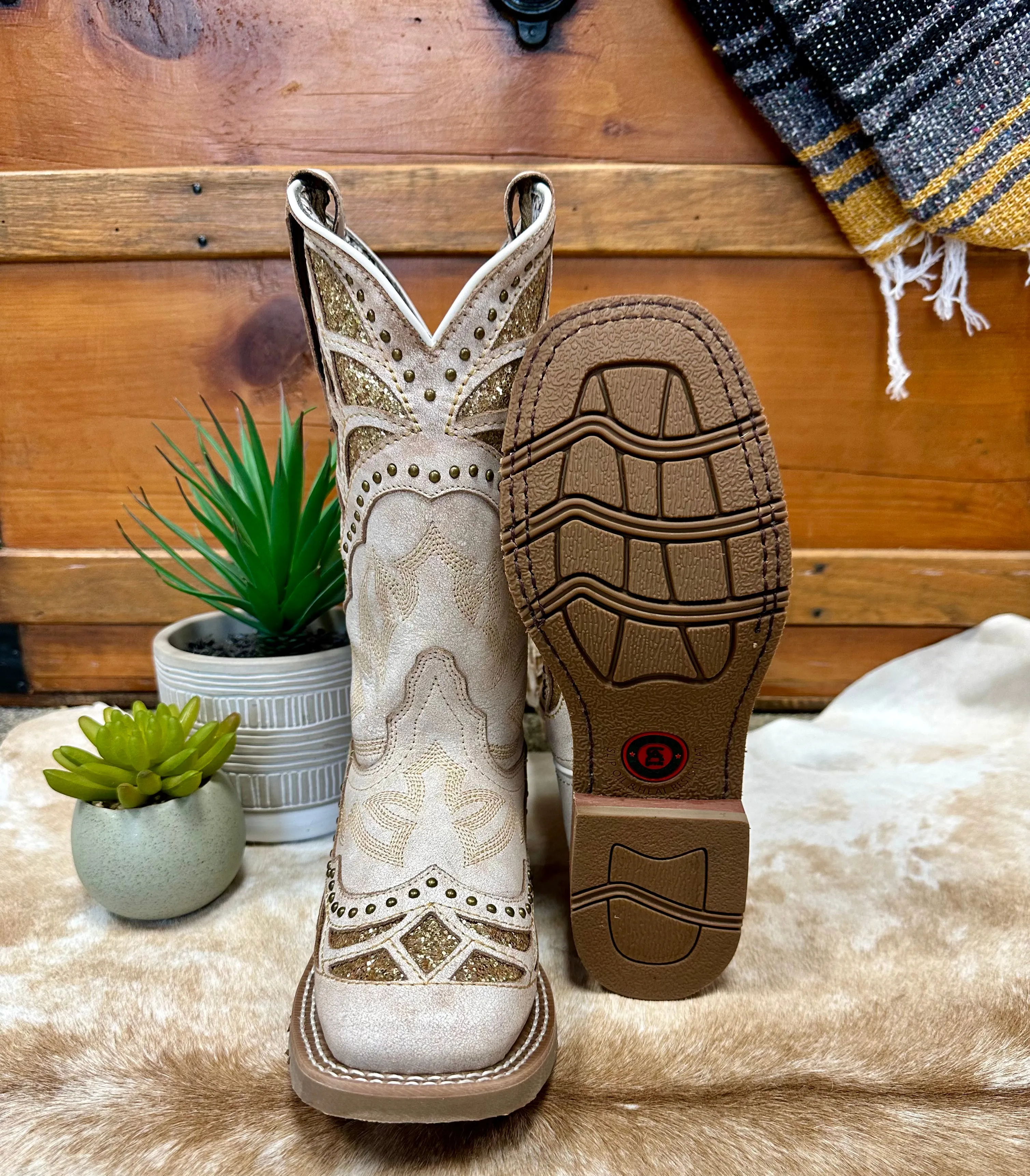 Laredo Women's Bone Eternity Underlay Cowgirl Boots 5867