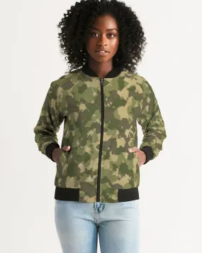 Military Green Women's Bomber Jacket