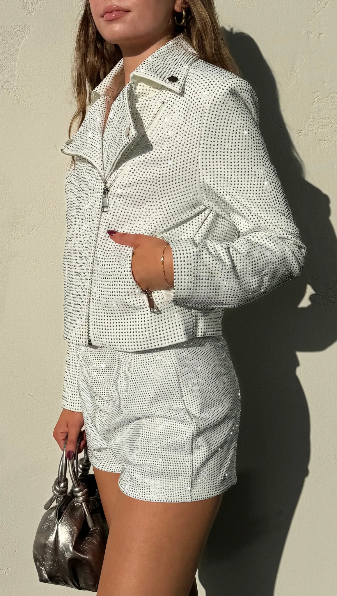 Night Out Rhinestone Jacket - White