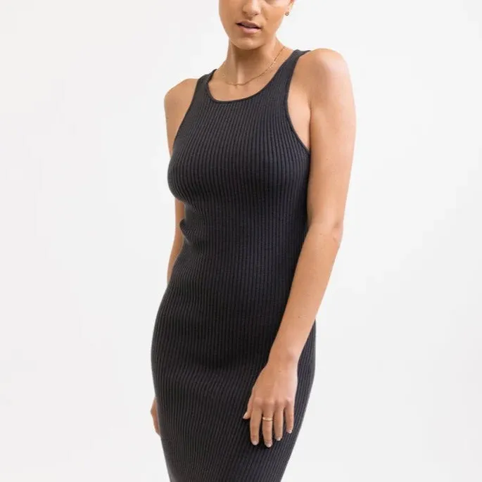 Olina Knit Midi Dress (Charcoal)