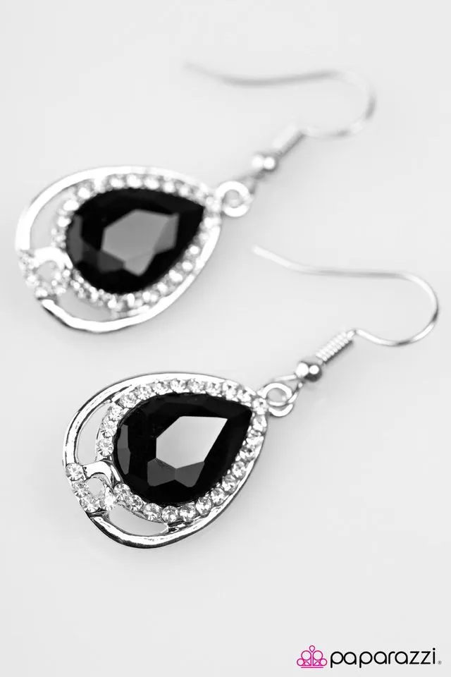 Open Door Jewelry - Anything Is POSH-ible! - Black Earring - Paparazzi Accessories