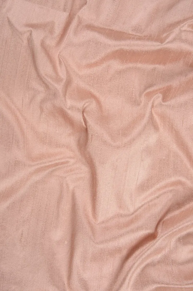 Peachy Pink Dupioni Silk Fabric