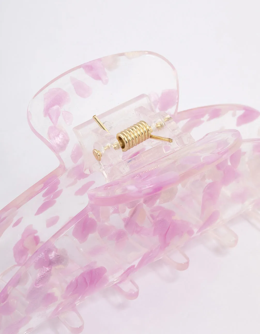 Pink Plastic Pearl Fleck Claw Clip