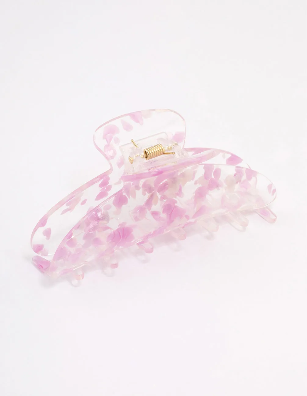 Pink Plastic Pearl Fleck Claw Clip
