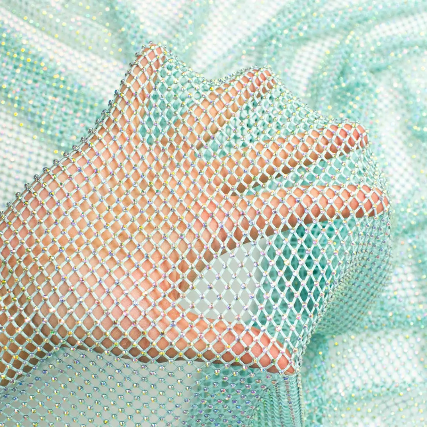 Rhinestone/Diamante Stretch Mesh