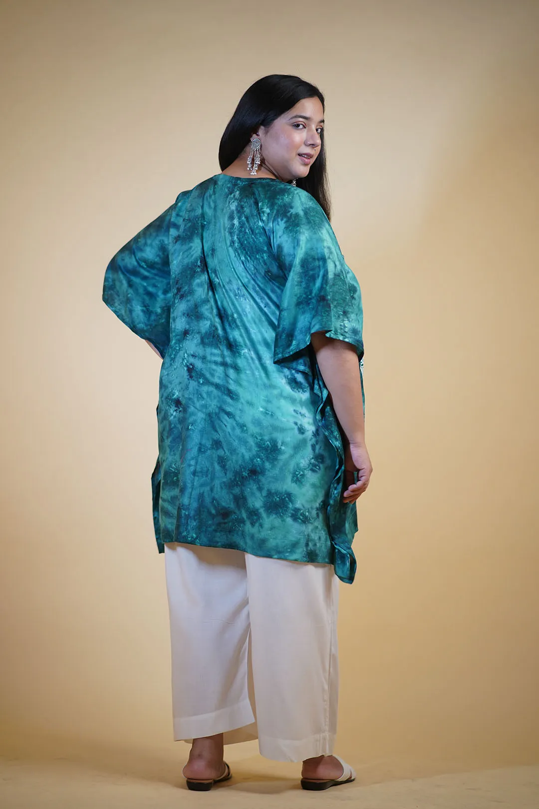 SeaGreen Rayon TieDyeKurta - Varmala