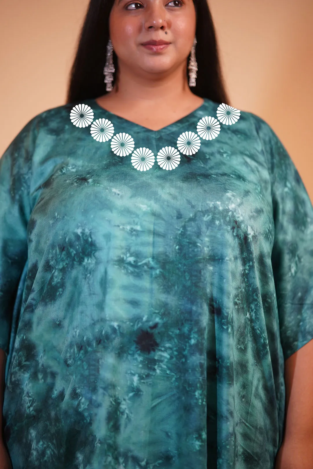 SeaGreen Rayon TieDyeKurta - Varmala