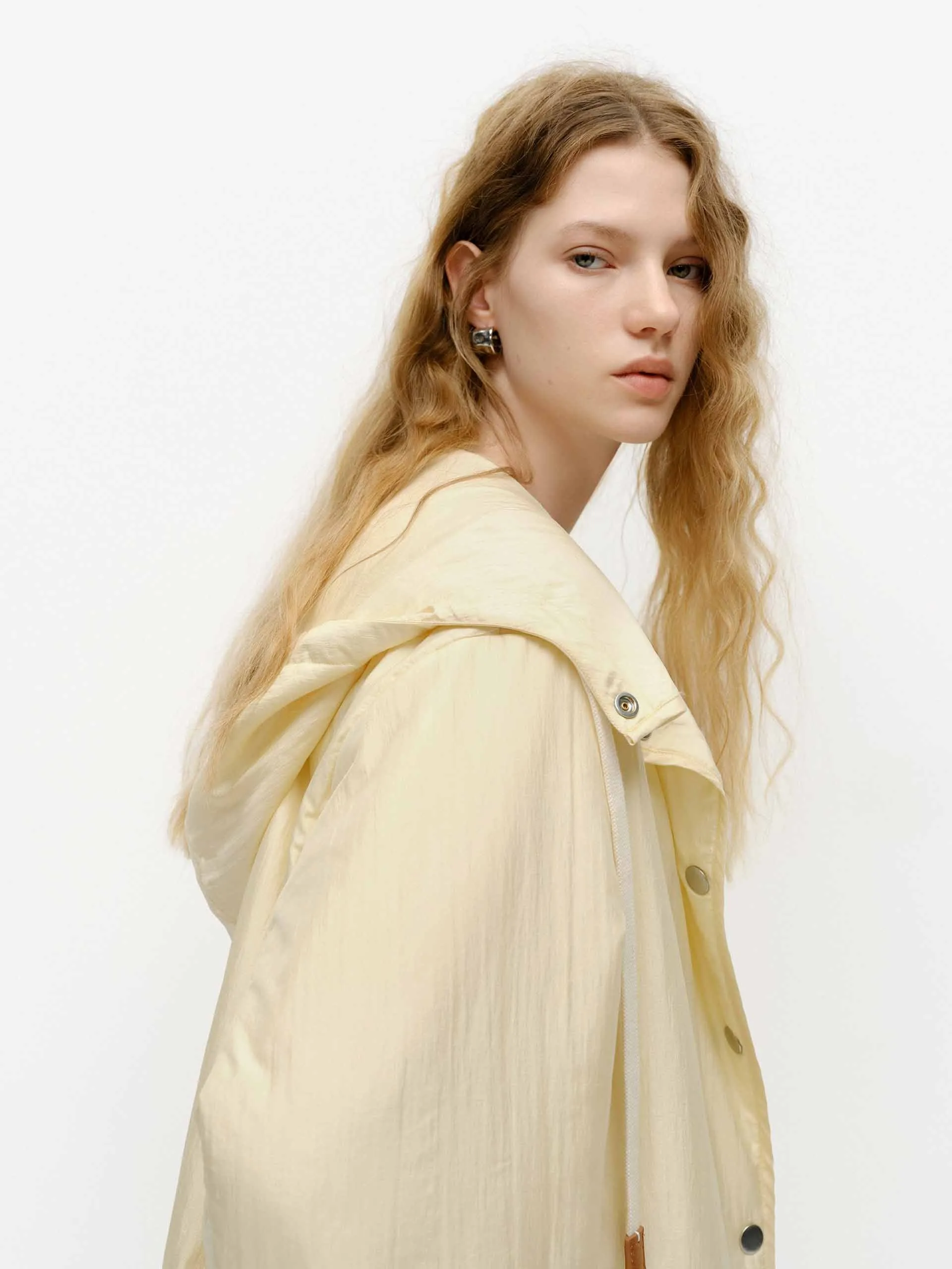 Silk Blend Hooded Coat