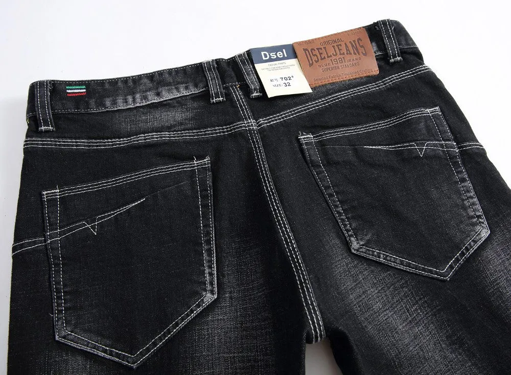 SKU R66 1613 R66 Men Solid Black Jeans/Slim /Straight /Stretch Mens