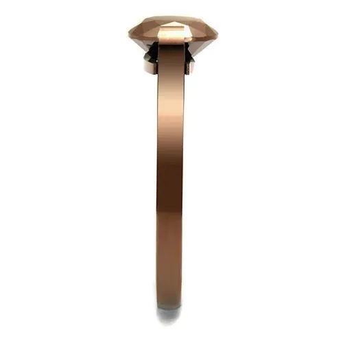 Stainless Steel Ring AAA GRD CZ Light Coffee TK2590 for Women Style Coffee