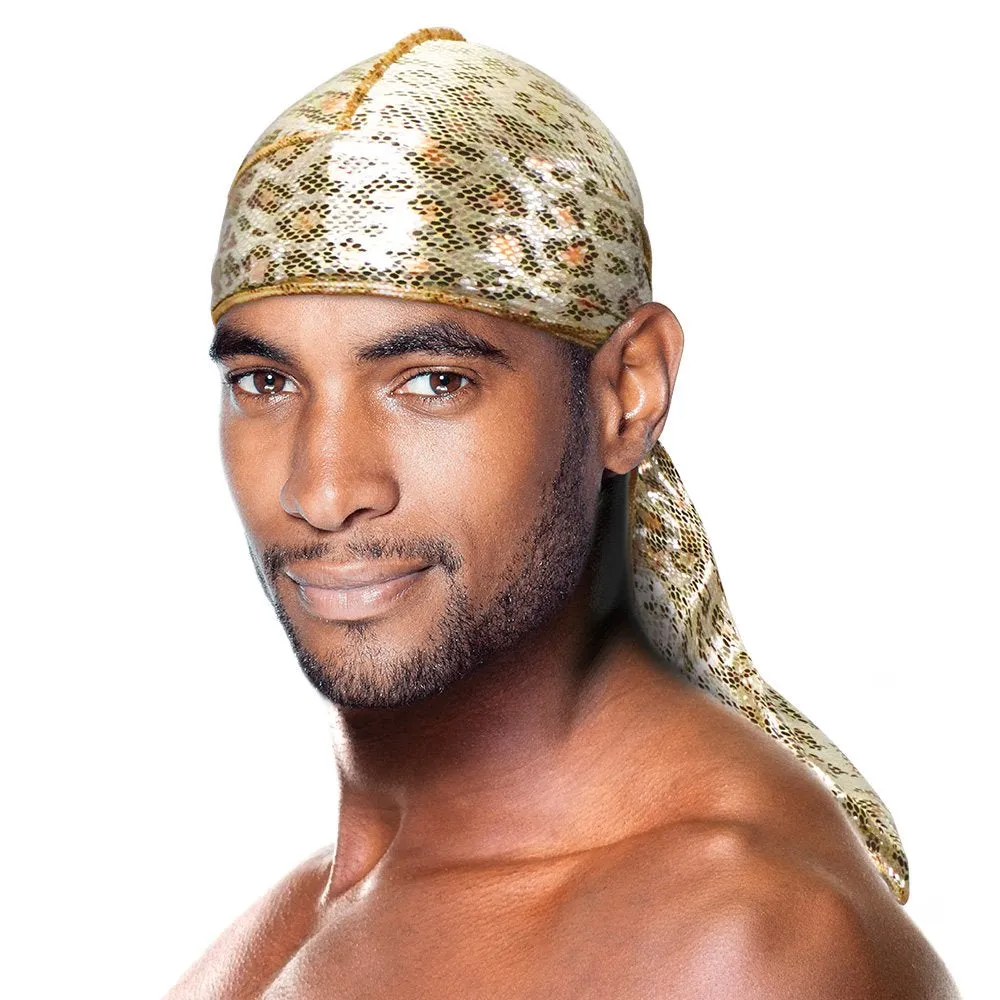 STRETCHABLE VIPER SNAKE SKIN HOLOGRAPHIC DURAG