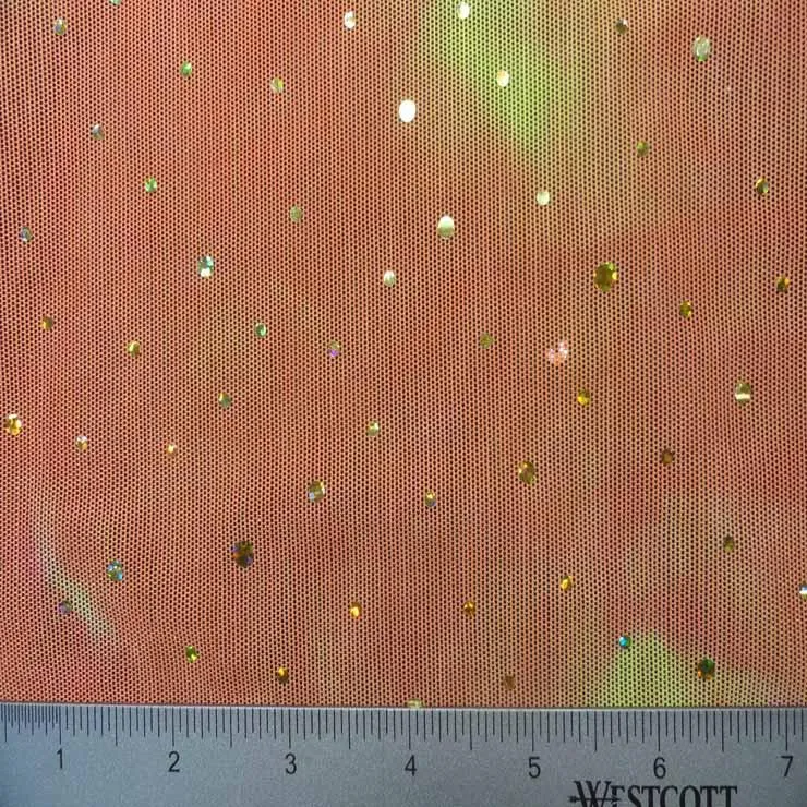 Tie Dye Holo Sequins Stretch Mesh