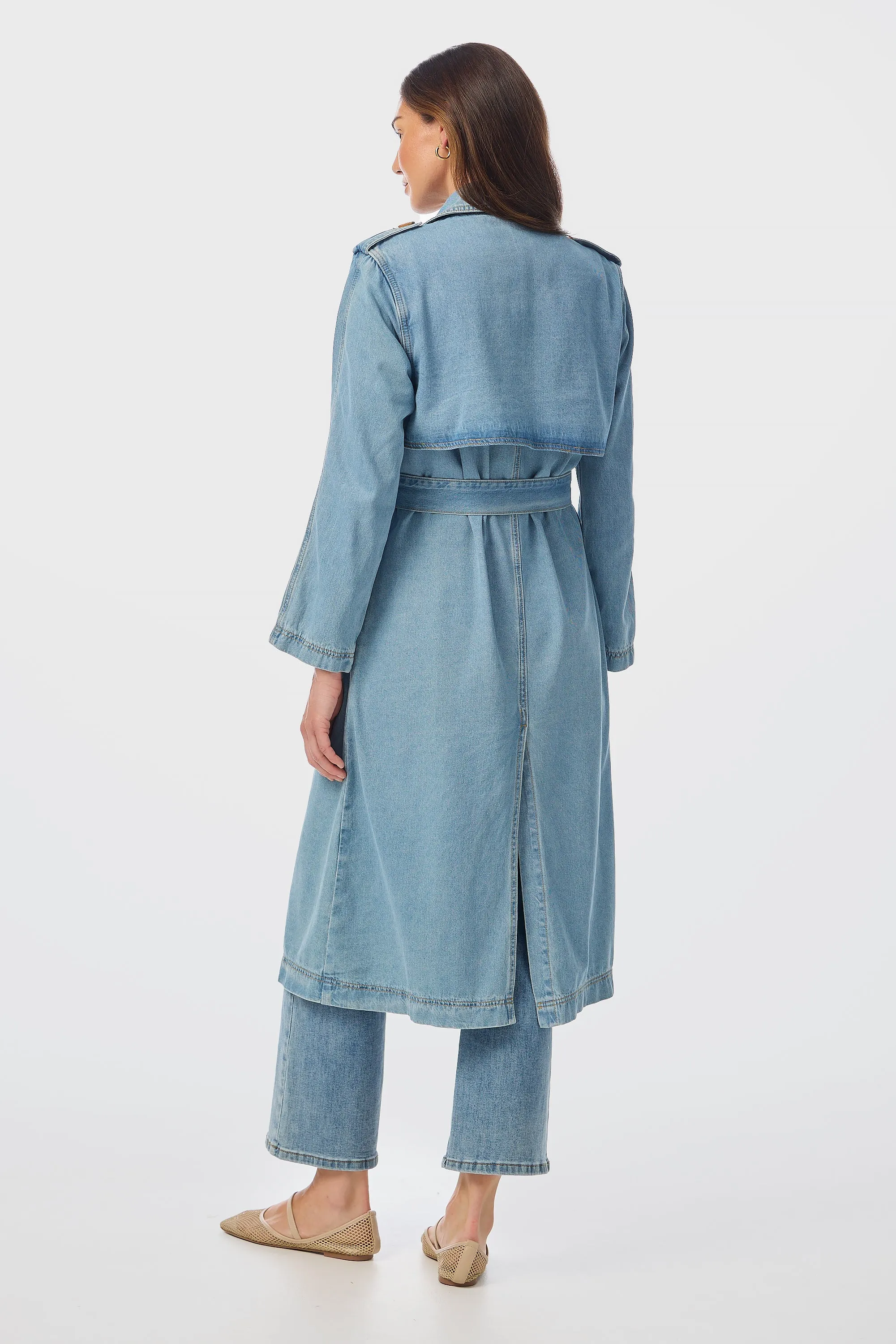 Trench Coat - Mid Blue Wash