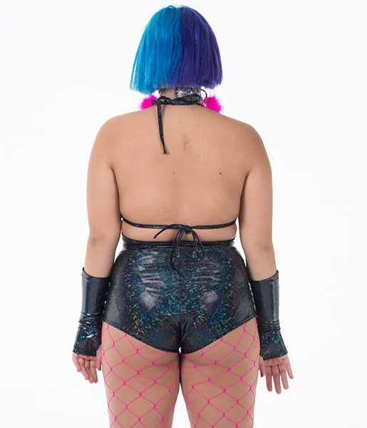 TRIANGLE WRAP TOP - BLACK MIDNIGHT INFERNO