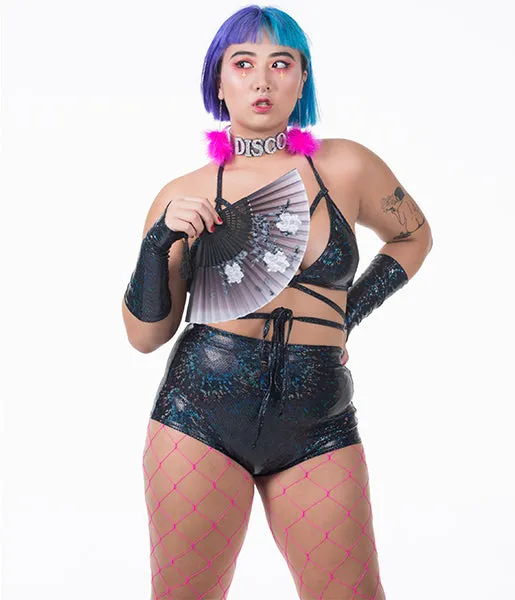 TRIANGLE WRAP TOP - BLACK MIDNIGHT INFERNO
