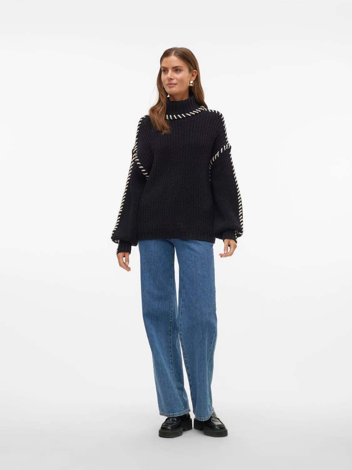 VMNEWCREAM LS ROLLNECK PULLOVER BOO