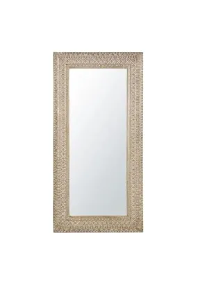 WILDWOOD Mango Wood Wall Mirror | Decorative | Wall Hanging | Frame without Mirror in Brown | Living Room | Full Lenght Mirror | Rajasthani Mirror (36"x72")(Only Frame without Mirror)