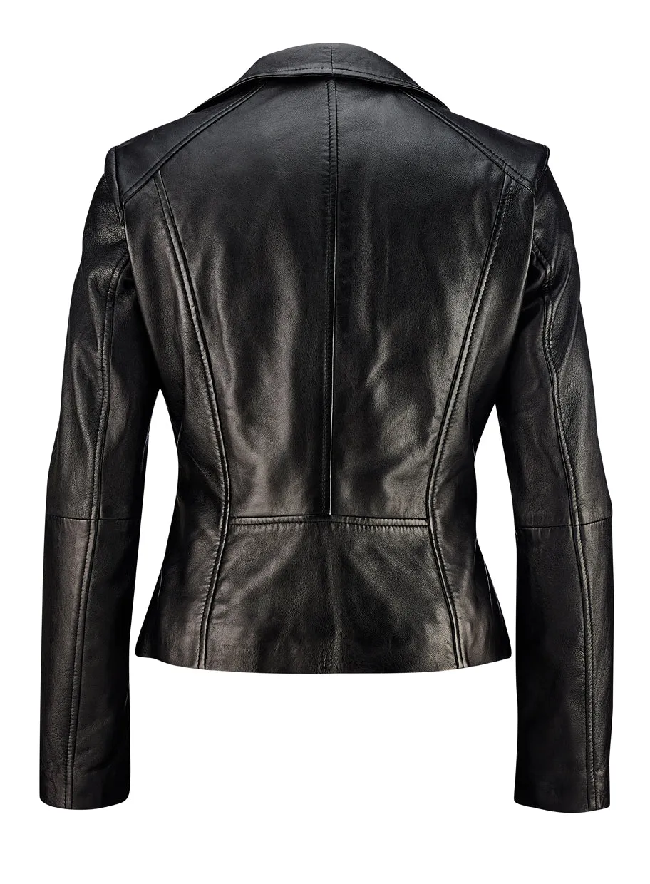 Women's Leather Moto Jacket