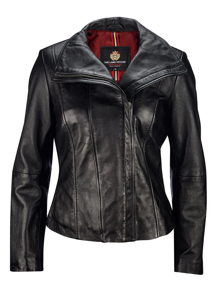 Women's Leather Moto Jacket
