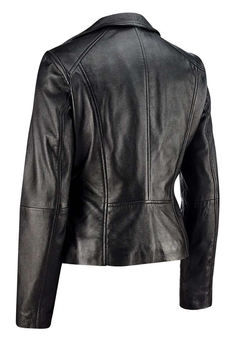 Women's Leather Moto Jacket