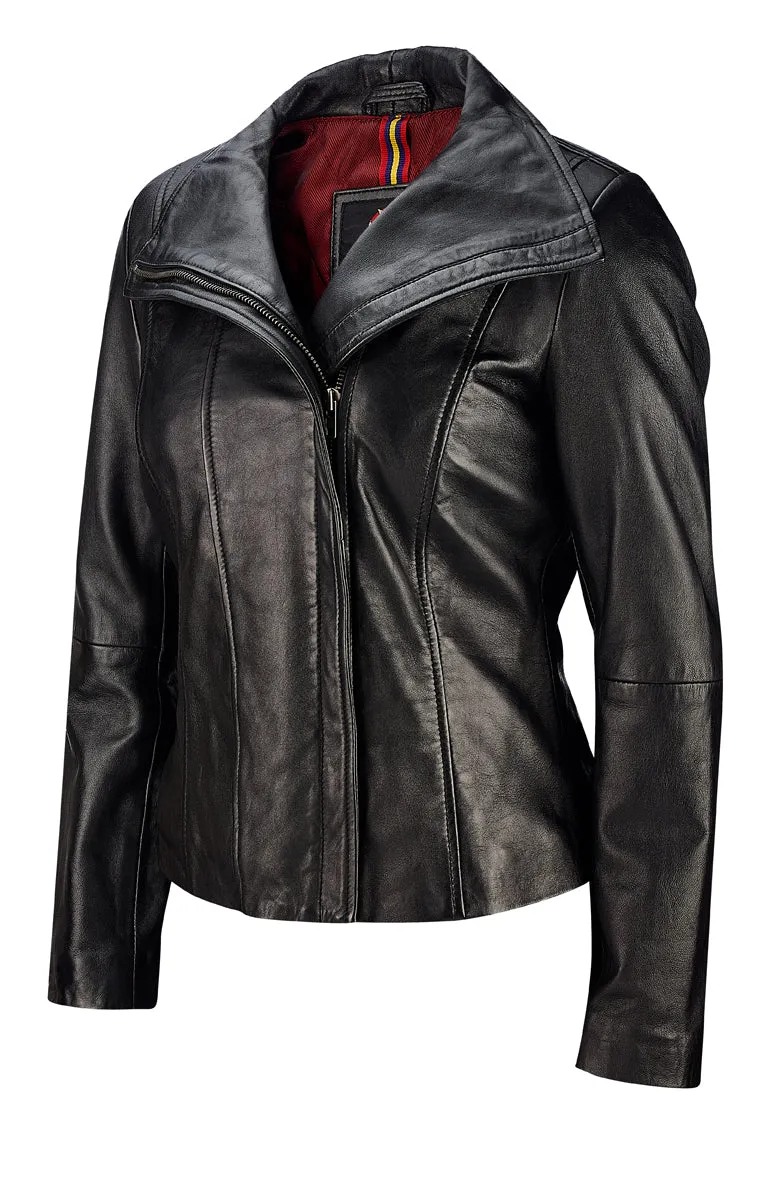 Women's Leather Moto Jacket