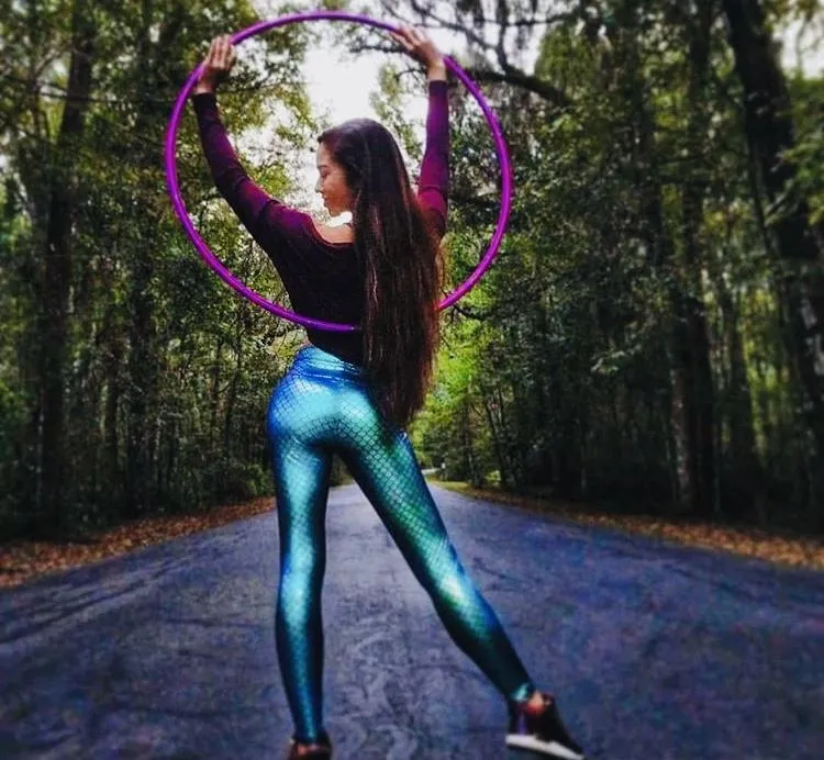Women's Purple Mermaid Holographic Leggings - Mesmerizing Mermaid - Ariel Costume