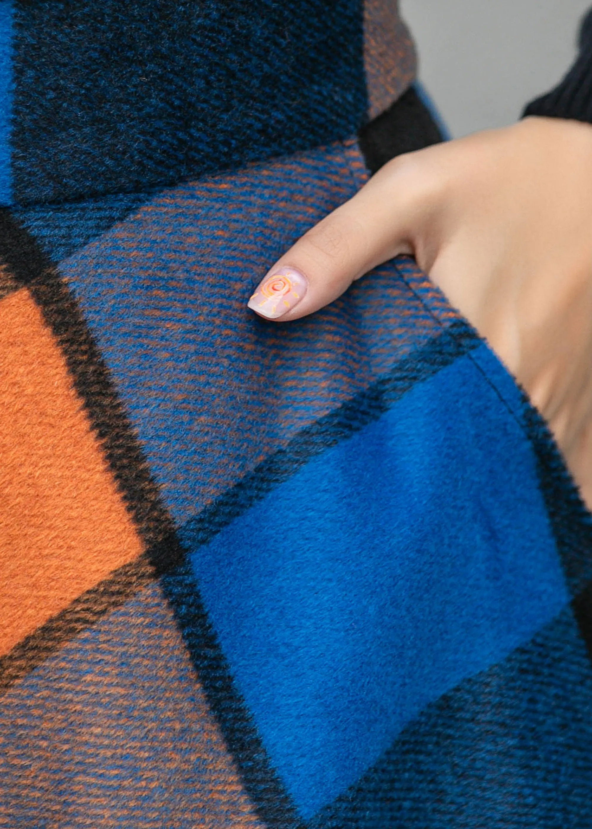 Womens winter plaid long wool skirt 4677